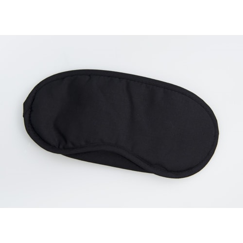 Sleep Mask, Cotton, Elastic Band, Individually Packaged, Cello Wrap, Black